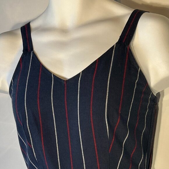 Universal Thread SZ XS Navy Stripe cotton jumpsuit adjustable comfy patriotic - Picture 3 of 10